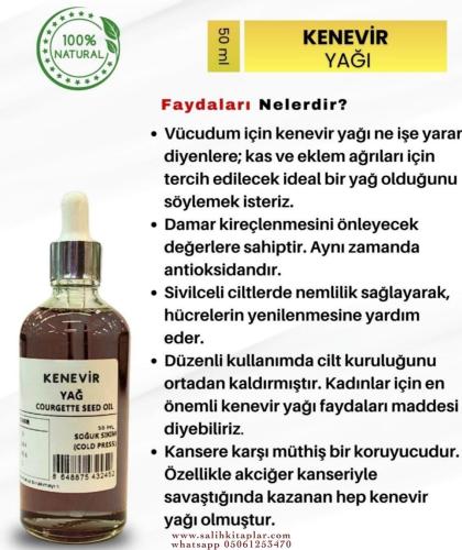 Bitkisel %100 Doğal Kenevir Yağı Bitkisel Yağlar 50 ml