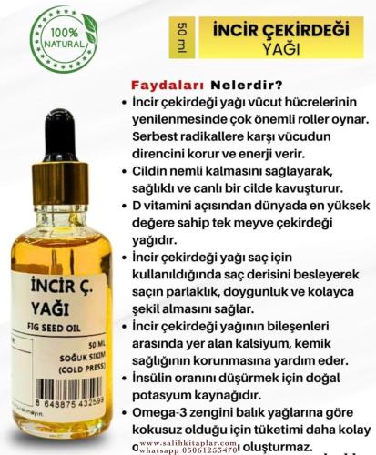 Bitkisel %100 Doğal İncir Çekirdeği Yağı Bitkisel Yağlar 50 ml