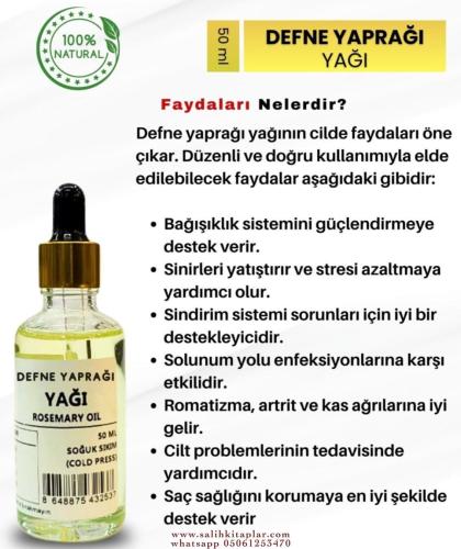 Bitkisel %100 Doğal Defne Yaprağı Yağı Bitkisel Yağlar 50 ml