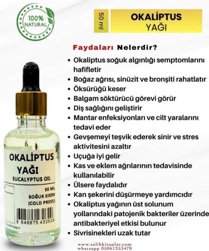 Bitkisel %100 Doğal Okaliptus Yağı Bitkisel Yağlar 50 ml