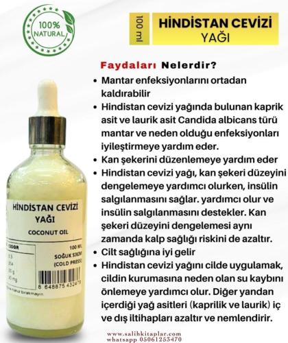 Bitkisel %100 Doğal Hindistan Cevizi Yağı Bitkisel Yağlar 100 ml